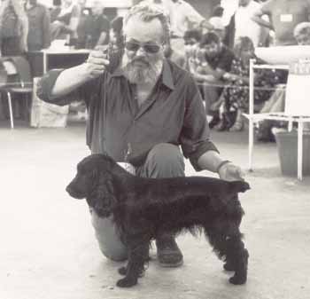 Grandfather Miloš and Olivia z Malé Kamenné at the International Dog Show in Brno, July 5, 1975