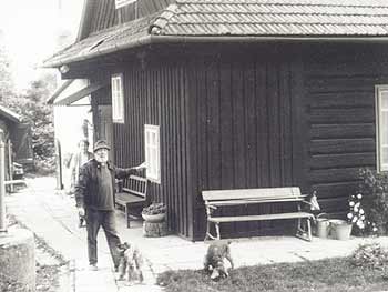 My father with dogs