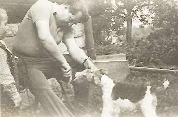 Father and trimming of our first fox terrier "Lov"